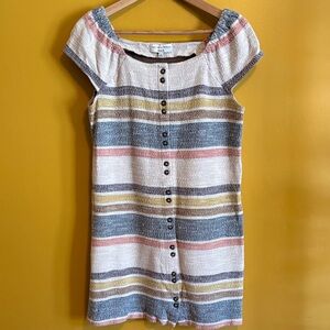 Madewell Striped Button-Front Knit Dress